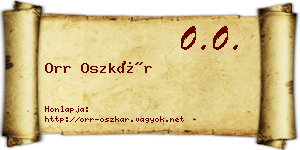 Orr Oszkár névjegykártya